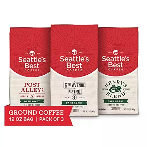 Seattle's Best Coffee Dark Roast Ground Coffee Variety Pack | 12 Ounce Bags (Pack of 3)