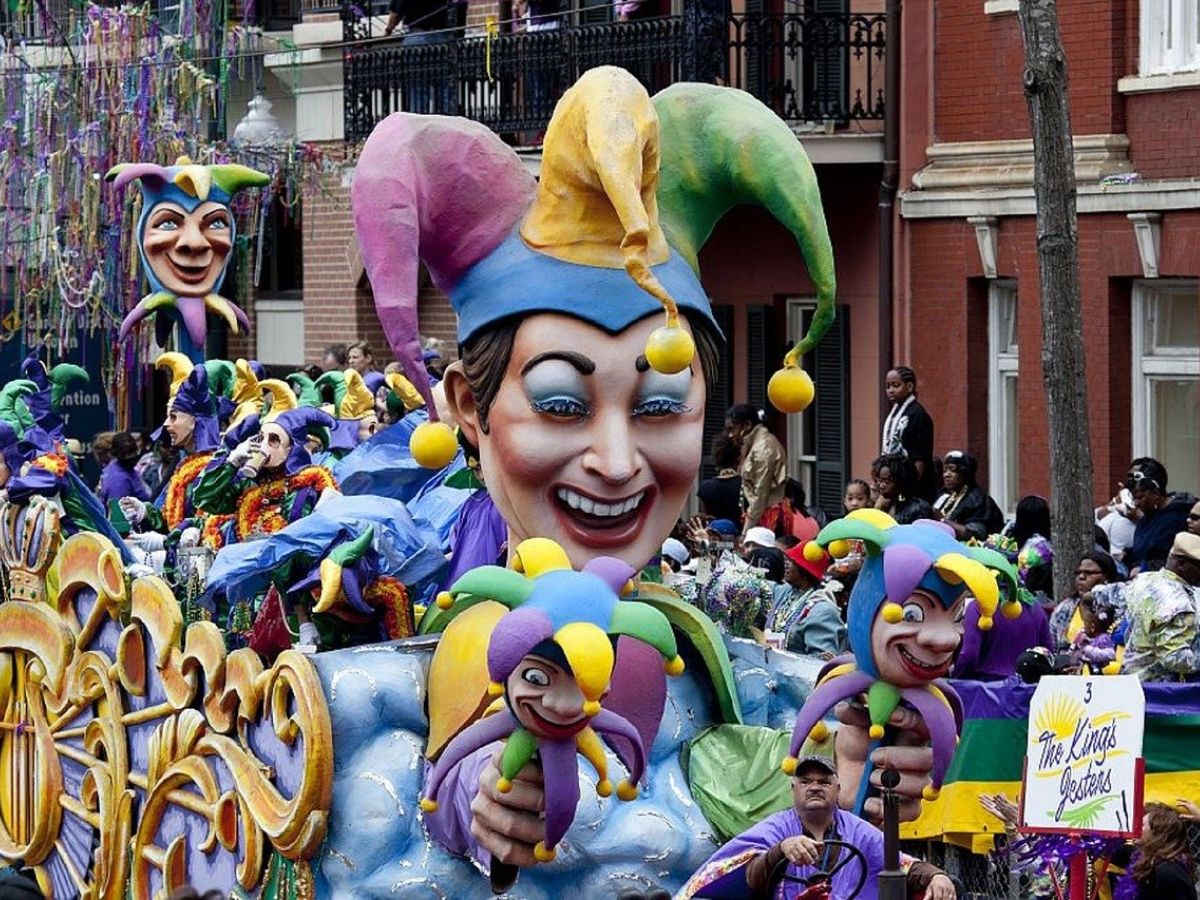 Mardi Gras parade in New Orleans, Louisiana.
