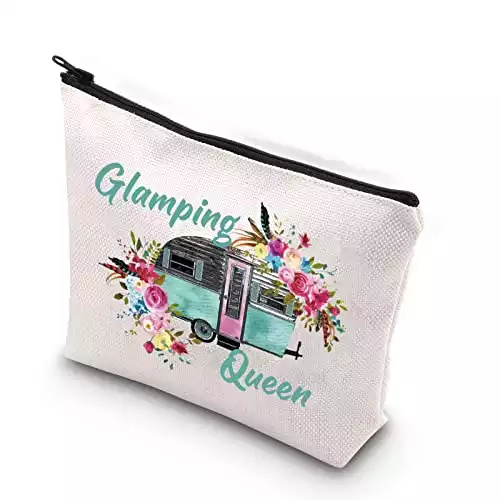 TSOTMO Glamping Gift for Women Clamping Queen Nature Lover Zipper Pouch Makeup Bag (Glamping Queen)