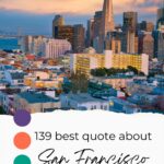 The skyline of san francisco with the text 133 best quotes about san francisco.
