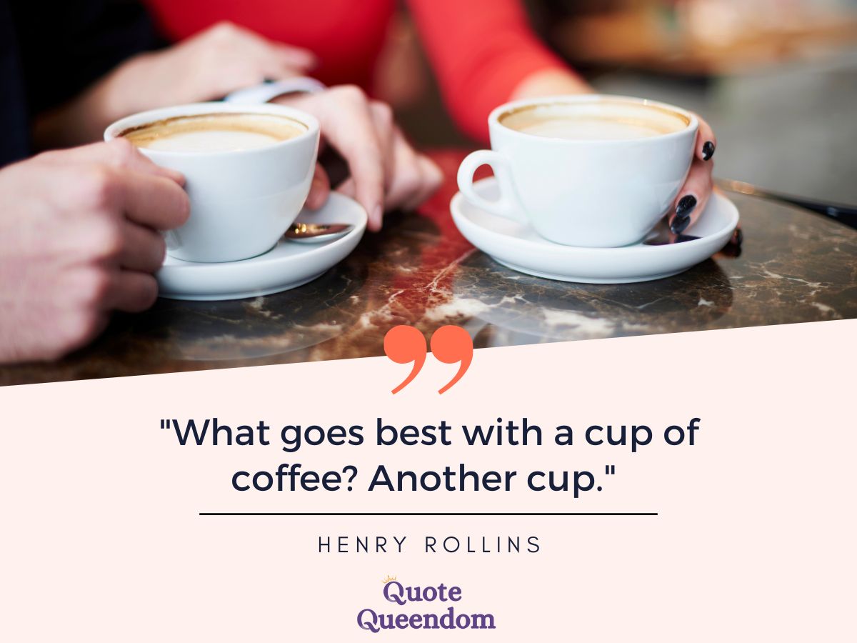 What goes best with a cup of coffee another cup?