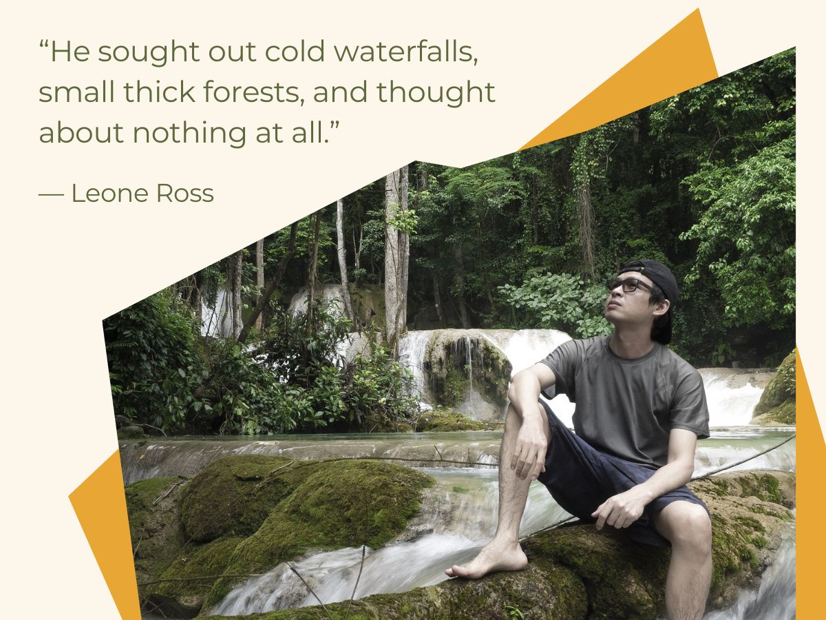 Leone Ross quote about waterfalls.