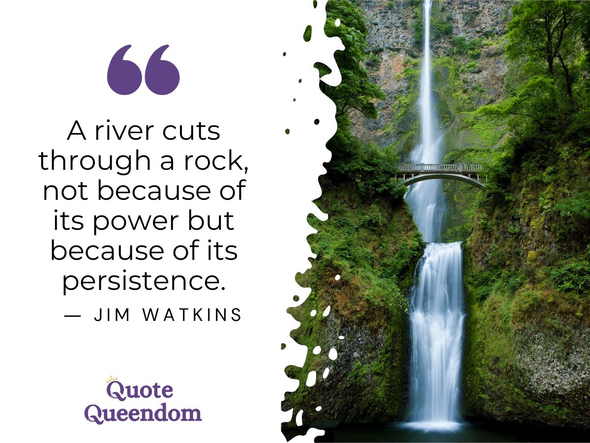 Never cuts through a rock because of its power of its persistence - jim watkins.